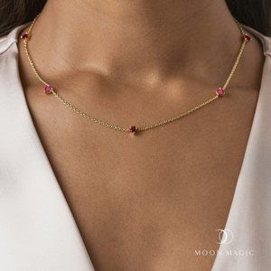 Moon Magic Ruby Garnet Necklace - Never Without You